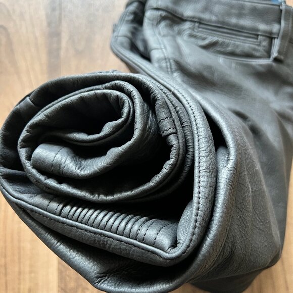 POLO Leather Pants Ralph Lauren Black Motorsport - Picture 10 of 12